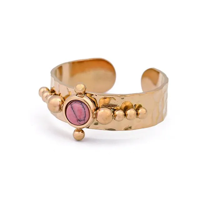 Hypnochic Bagues Bohème Bague Ajustable Pierre Rose