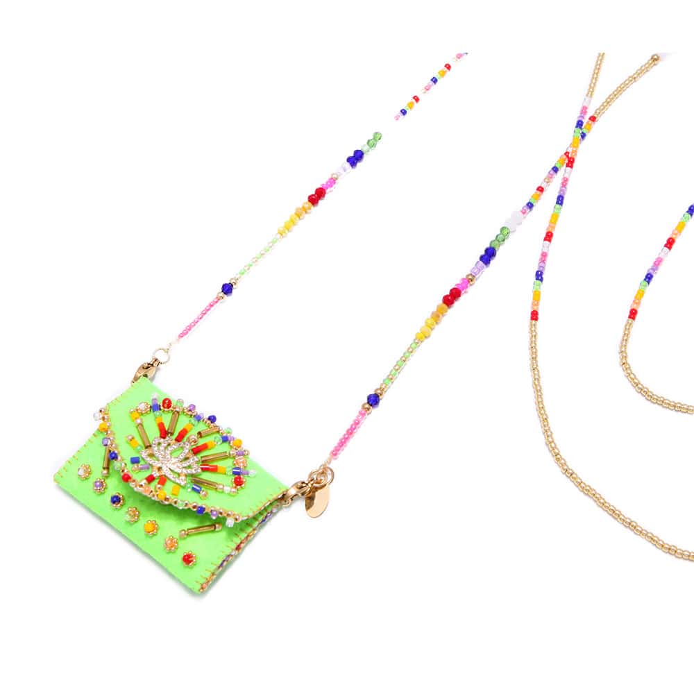 Hypnochic Chakra Lotus collier pochette 7 pierres femme