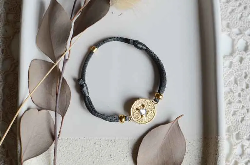 Le P’tit Franc Bracelets Fraternité 5 cts bracelet cordon zirconium