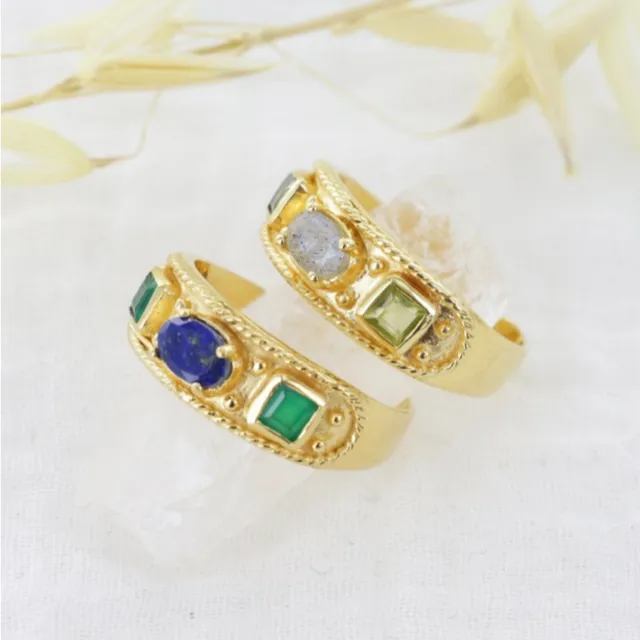 Leticia Ponti Olga bague labradorite ajustable 5 mm