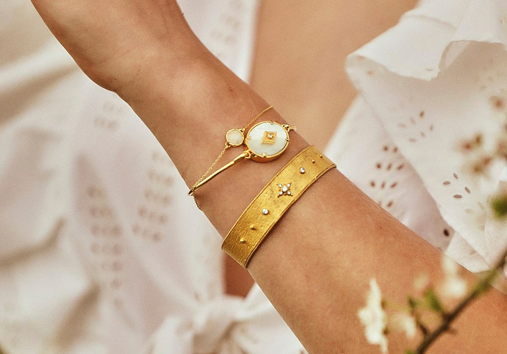 Leticia Ponti Adèle bracelet calcédoine aqua réglable