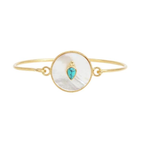 Leticia Ponti Marla jonc nacre labradorite plaqué or
