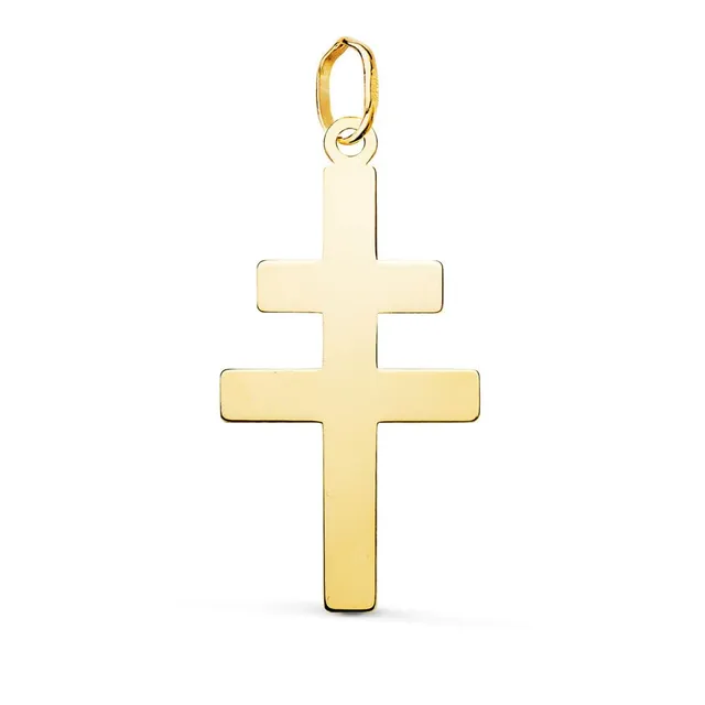 L'Atelier d'Azur Croix de Lorraine Pendentif Or 18 Carats Grand Modèle