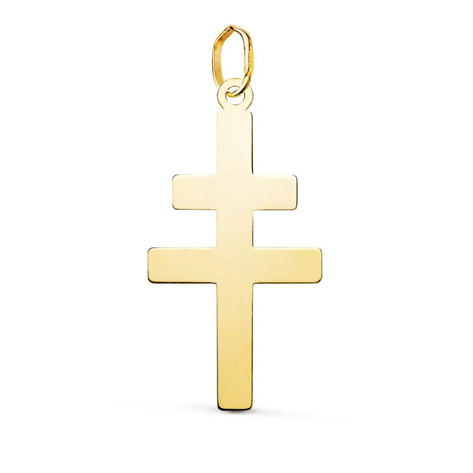 L'Atelier d'Azur Croix de Lorraine Pendentif Or 18 Carats Grand Modèle