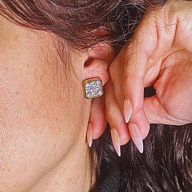 MAD SO CREATION Diams puces d'oreilles doré zircones