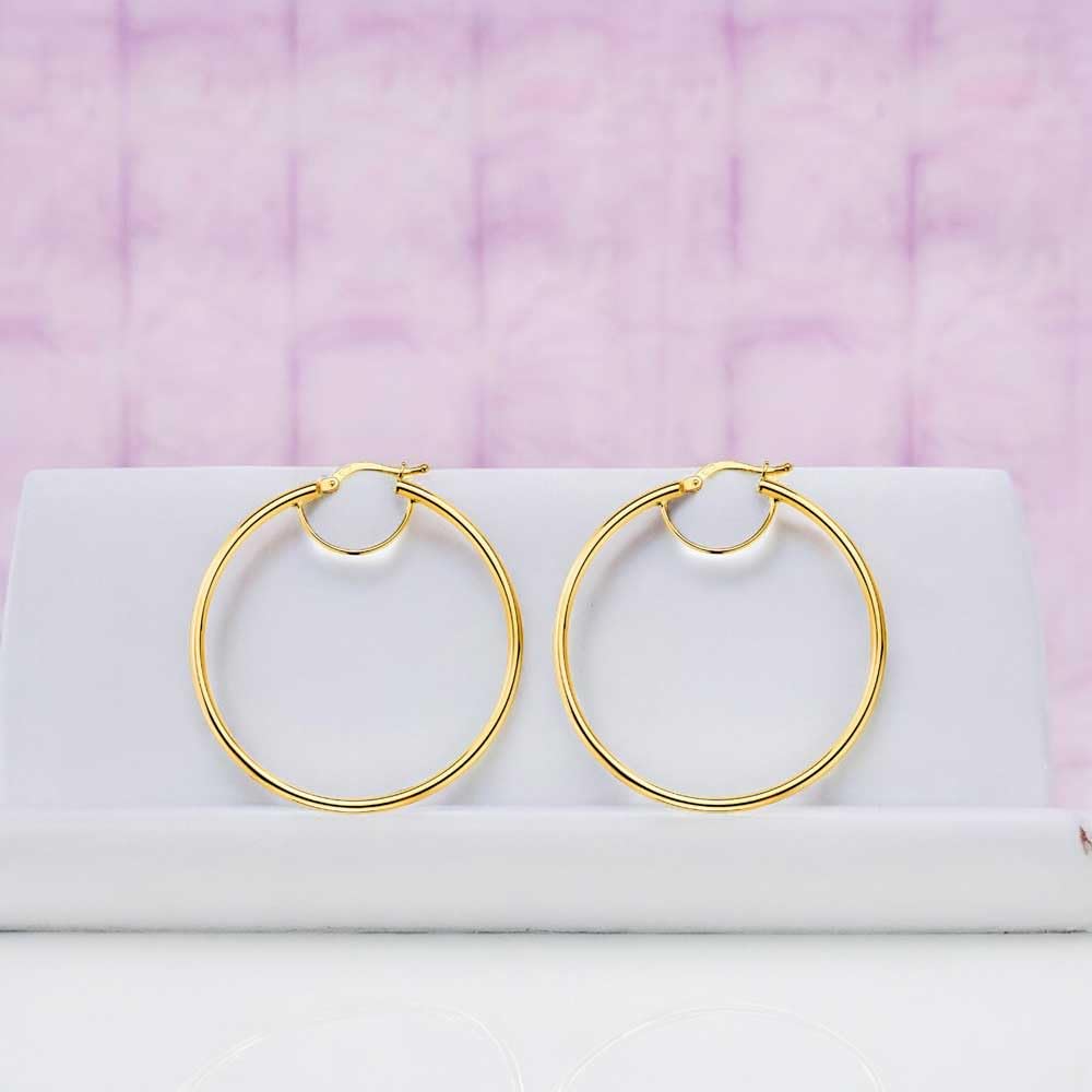L'Atelier d'Azur Créoles Renforcées Or Jaune 4,5 cm Boucles 9 carats