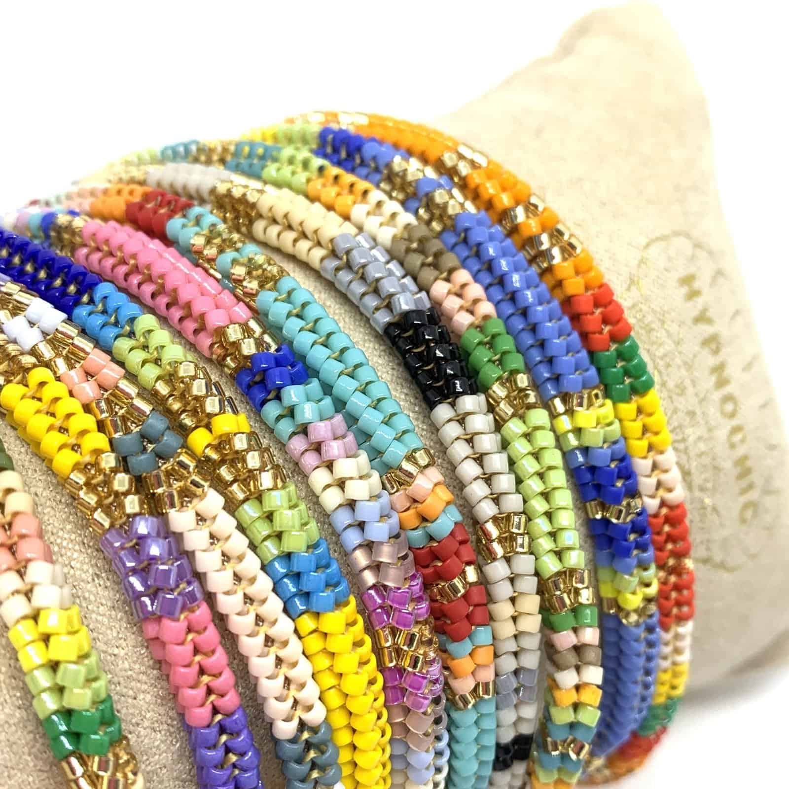 HYPNOCHIC SNAKE LARGE bracelet perles Miyuki multicolore