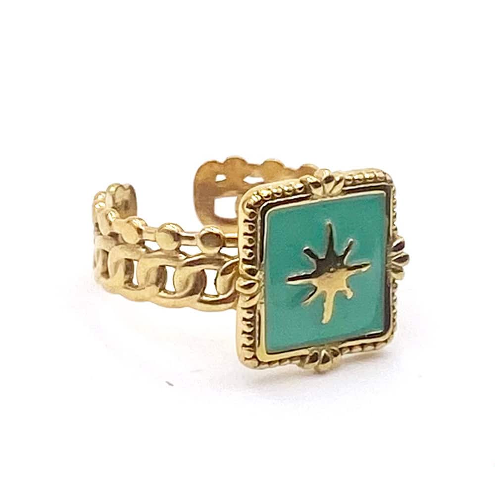 Hypnochic Émi Bague Acier Inoxydable Pierre Femme