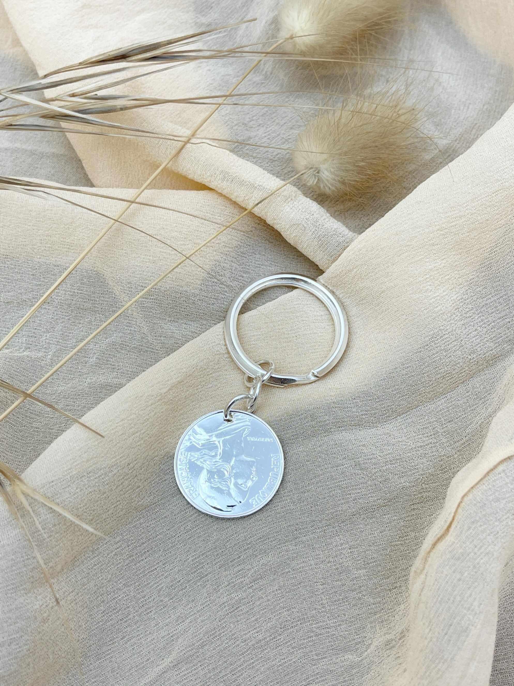 Le P’tit Franc Porte-clés 20 centimes porte-clés plaqué argent