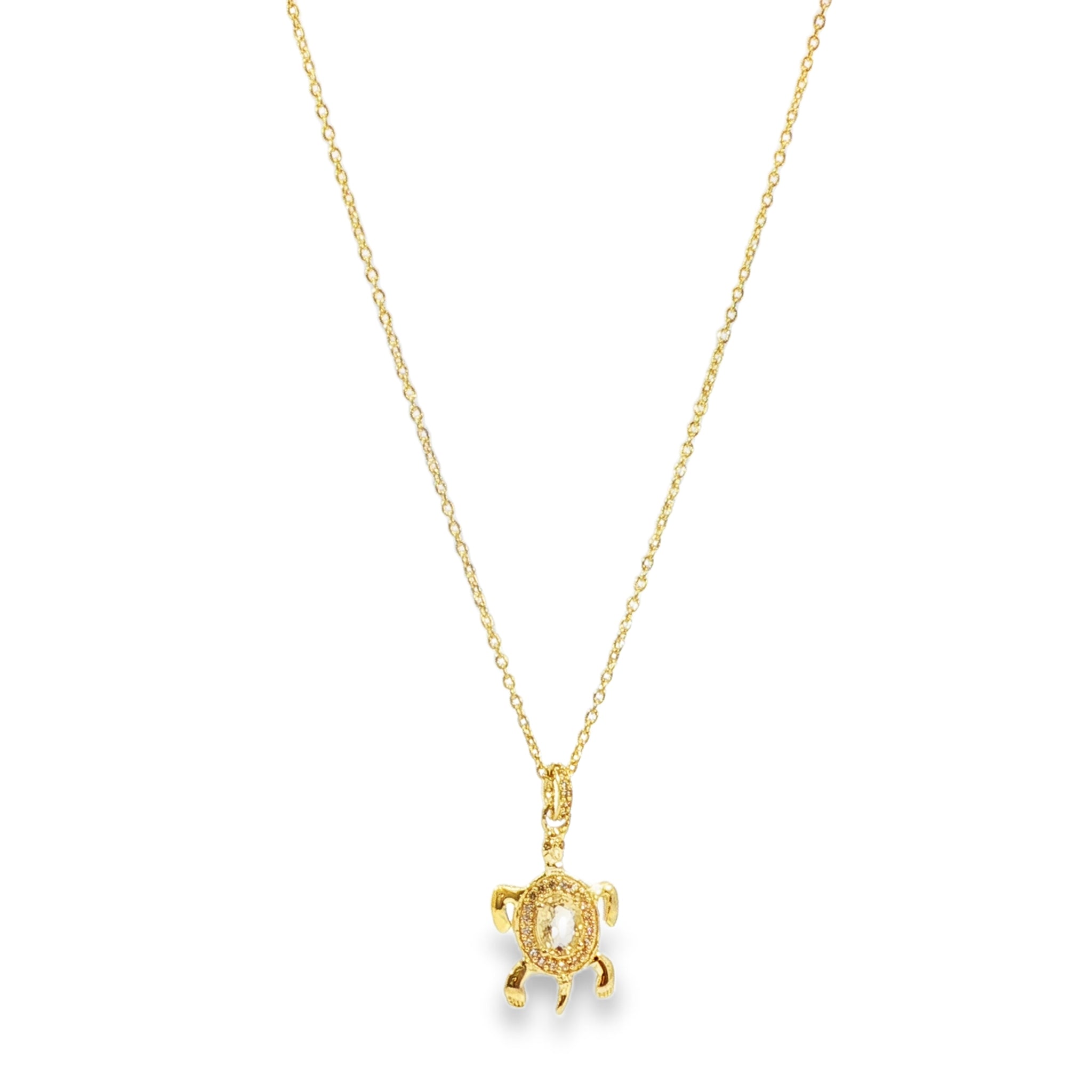 Leticia Ponti Tortue Tiny collier quartz rose plaqué or