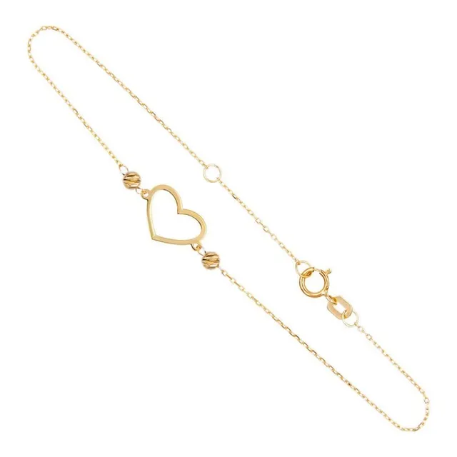 L'Atelier d'Azur Bracelets bracelet cœur or jaune 18 cm