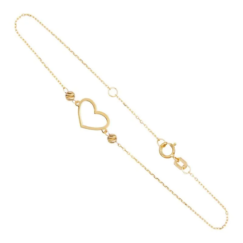 L'Atelier d'Azur Bracelets bracelet cœur or jaune 18 cm