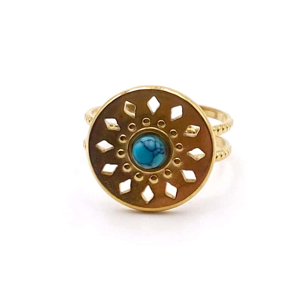 Hypnochic Ija bague acier inoxydable pierre femme