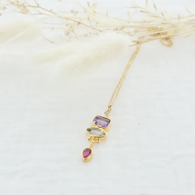 Leticia Ponti Paloma collier multi-pierre améthyste 40 cm