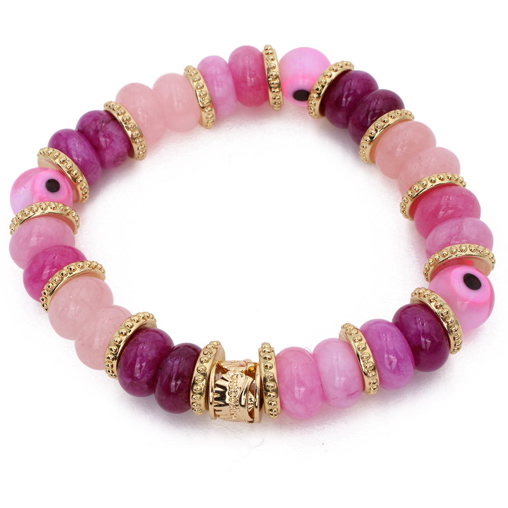 HYPNOCHIC Mahi bracelet élastique rose perles semi-précieuses