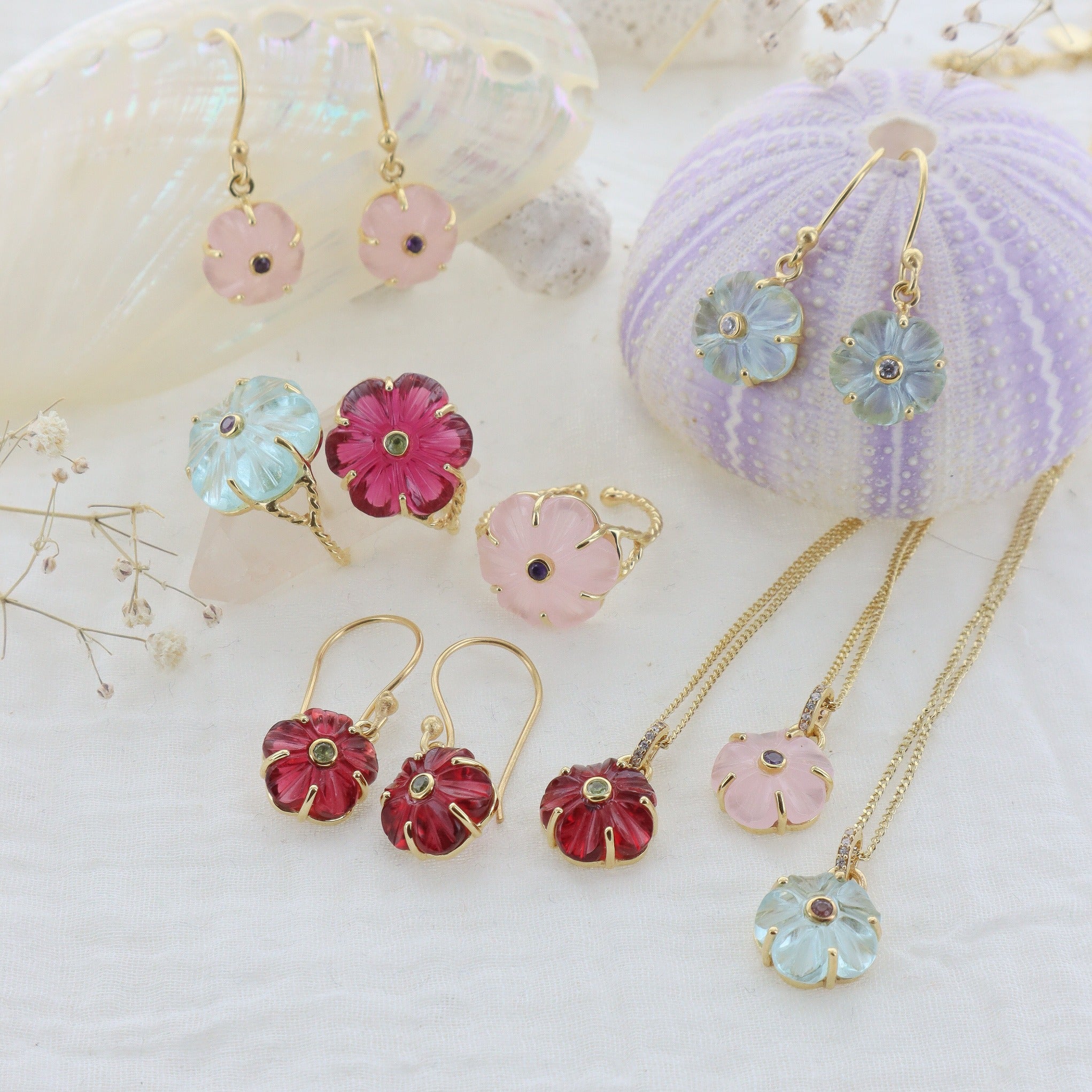 Leticia Ponti Iris boucles d'oreilles péridot plaqué or