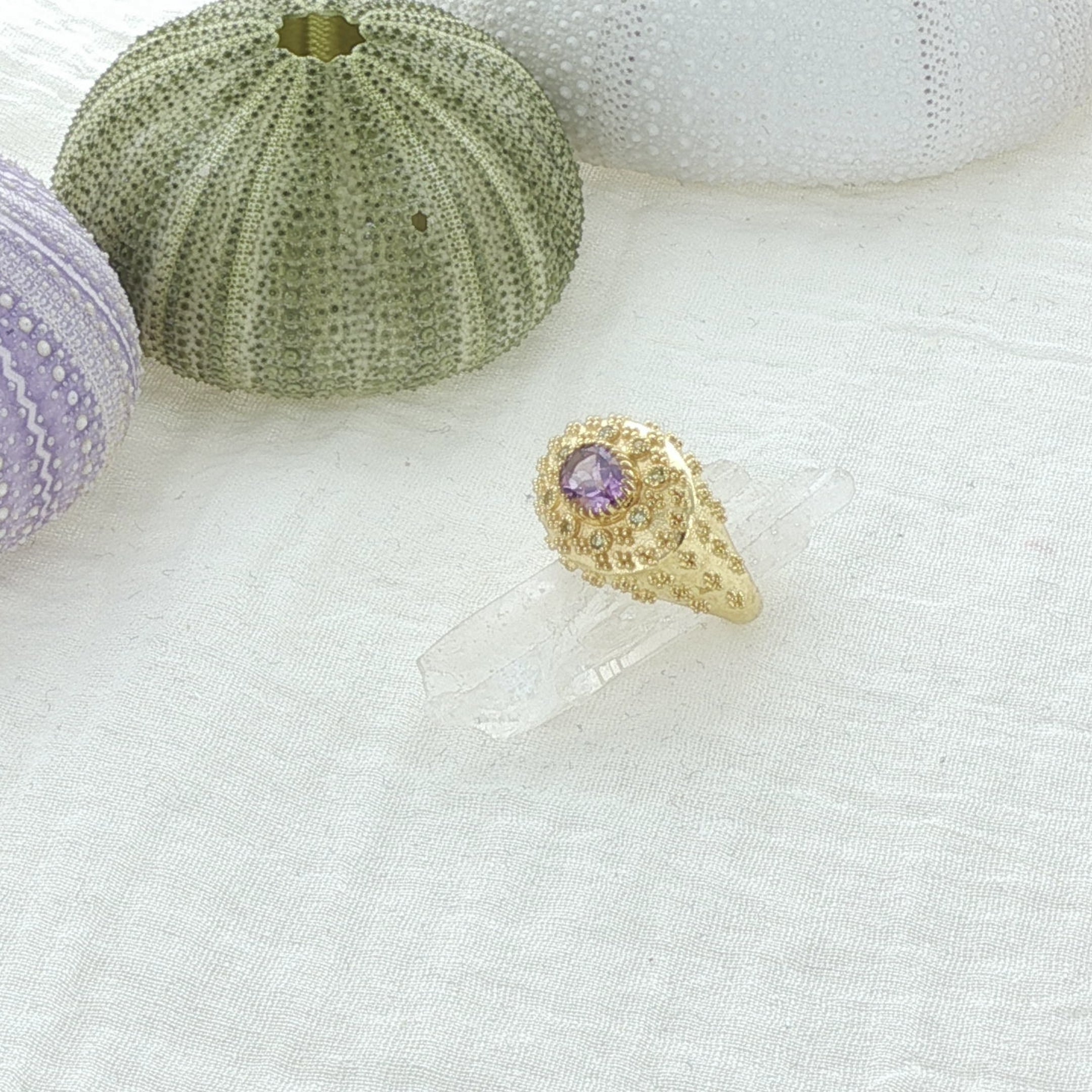 Leticia Ponti Eva bague plaqué or topaze taille 52
