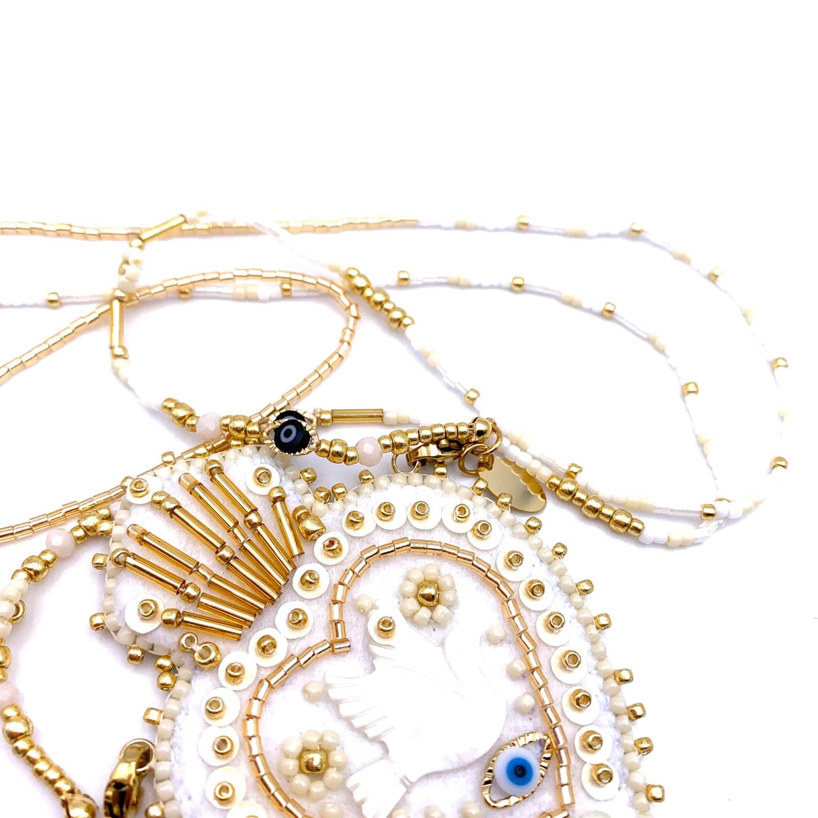 Hypnochic Greta sautoir Ex Voto pendentif feutre perles