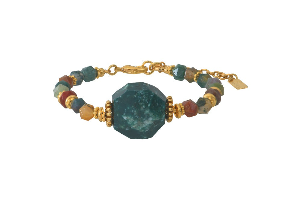 Leticia Ponti Amaia bracelet pierre jaspe octogonale