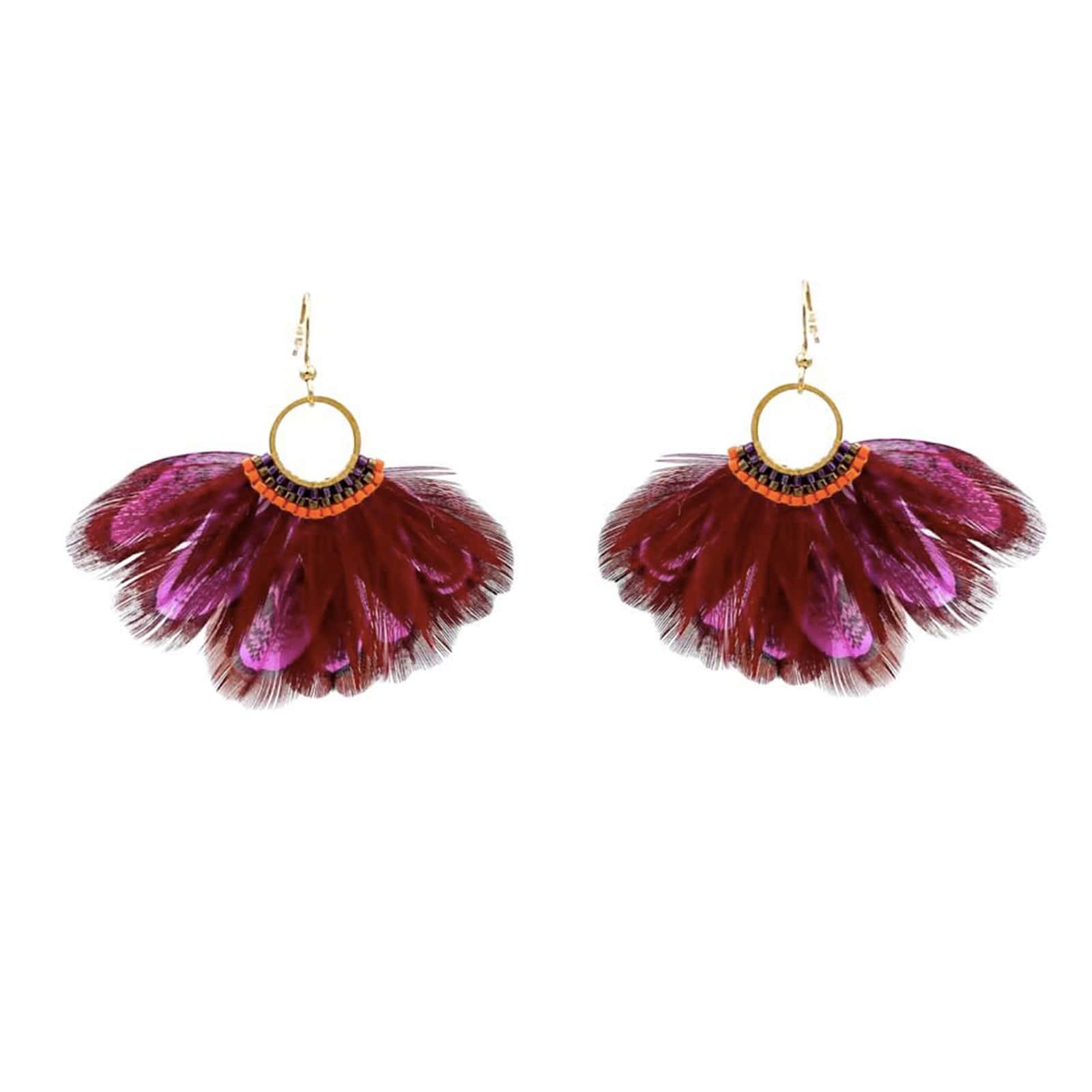 HYPNOCHIC INU boucles d'oreilles clip dorées nacre rose 30mm