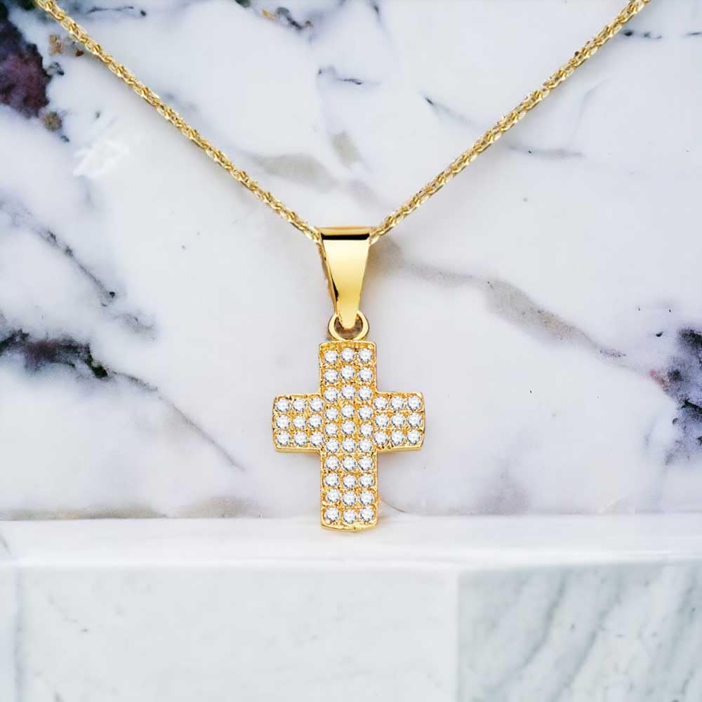 L'Atelier d'Azur Collier Croix Or 18 Carats Zirconiums