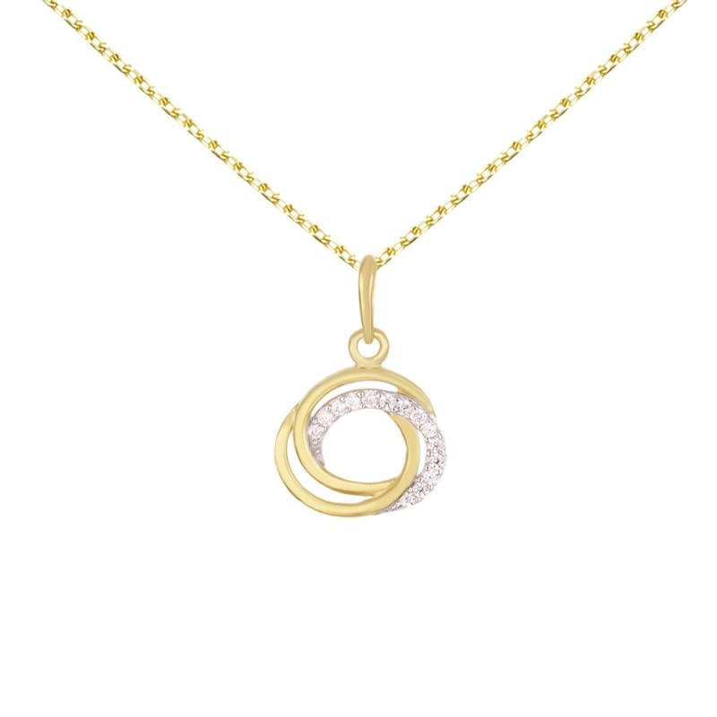 L'Atelier d'Azur Collier Anneaux Enlacés or jaune zirconiums
