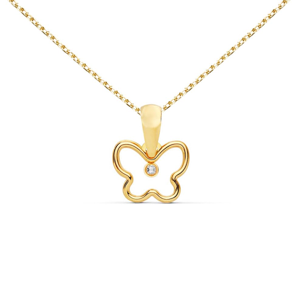 L'Atelier d'Azur Collier Papillon or 18 carats zirconium + chaîne