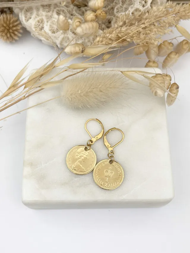 Le P’tit Franc 1/2 Penny boucles d’oreilles dormeuses