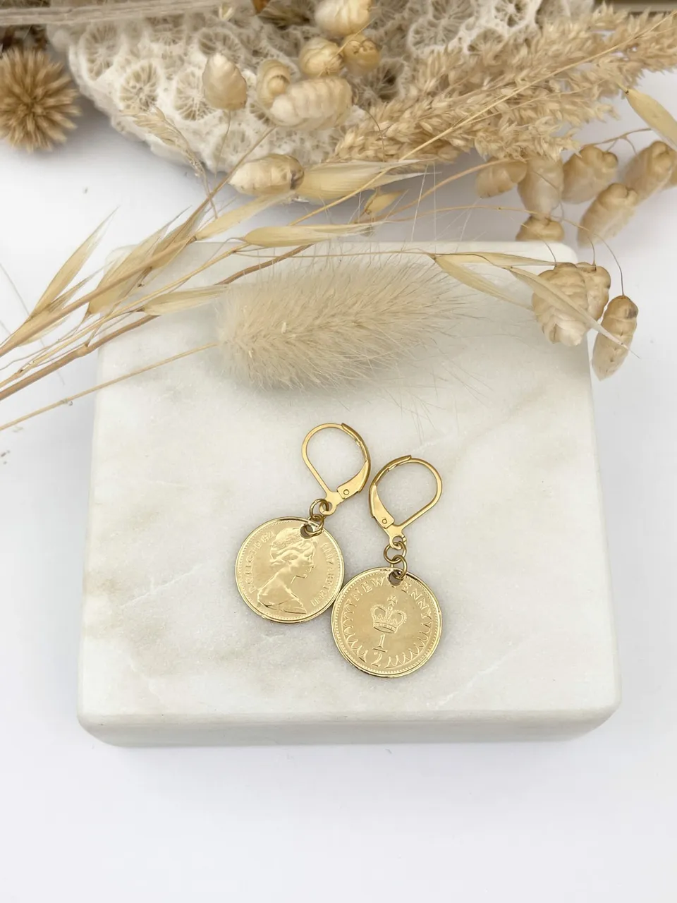 Le P’tit Franc 1/2 Penny boucles d’oreilles dormeuses