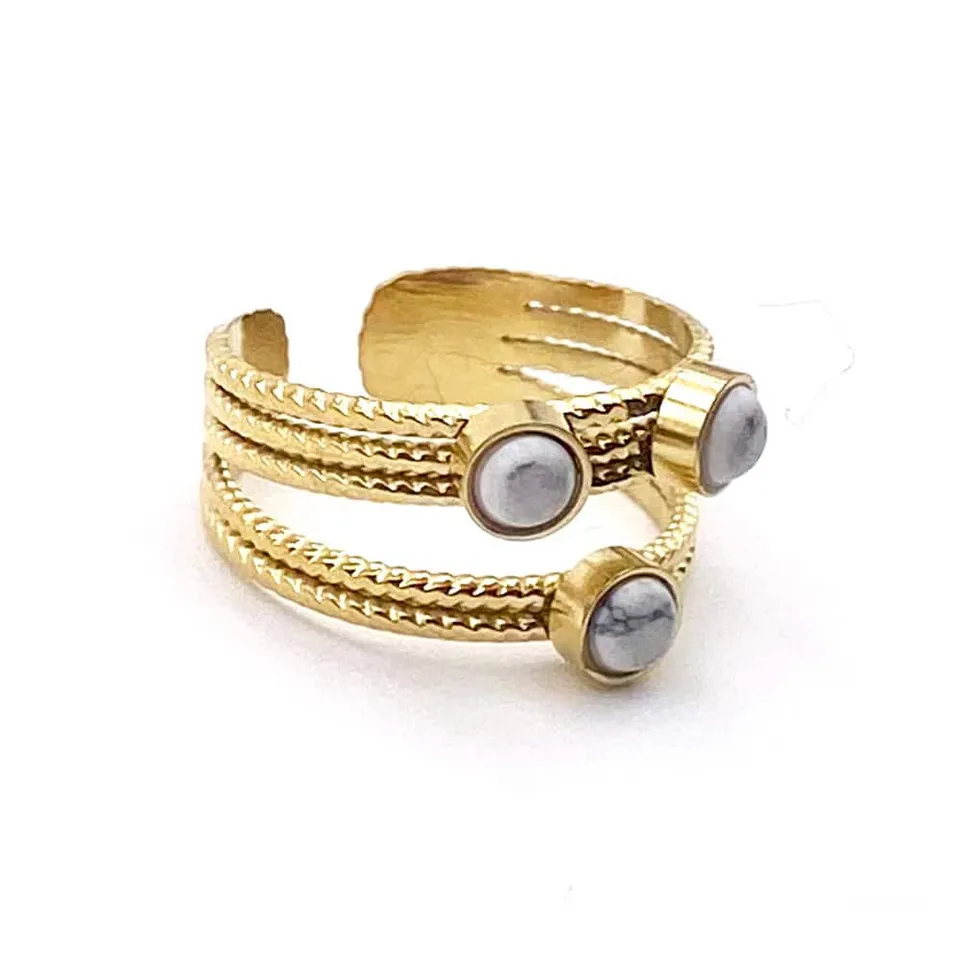 HYPNOCHIC Uma bague acier inoxydable pierre