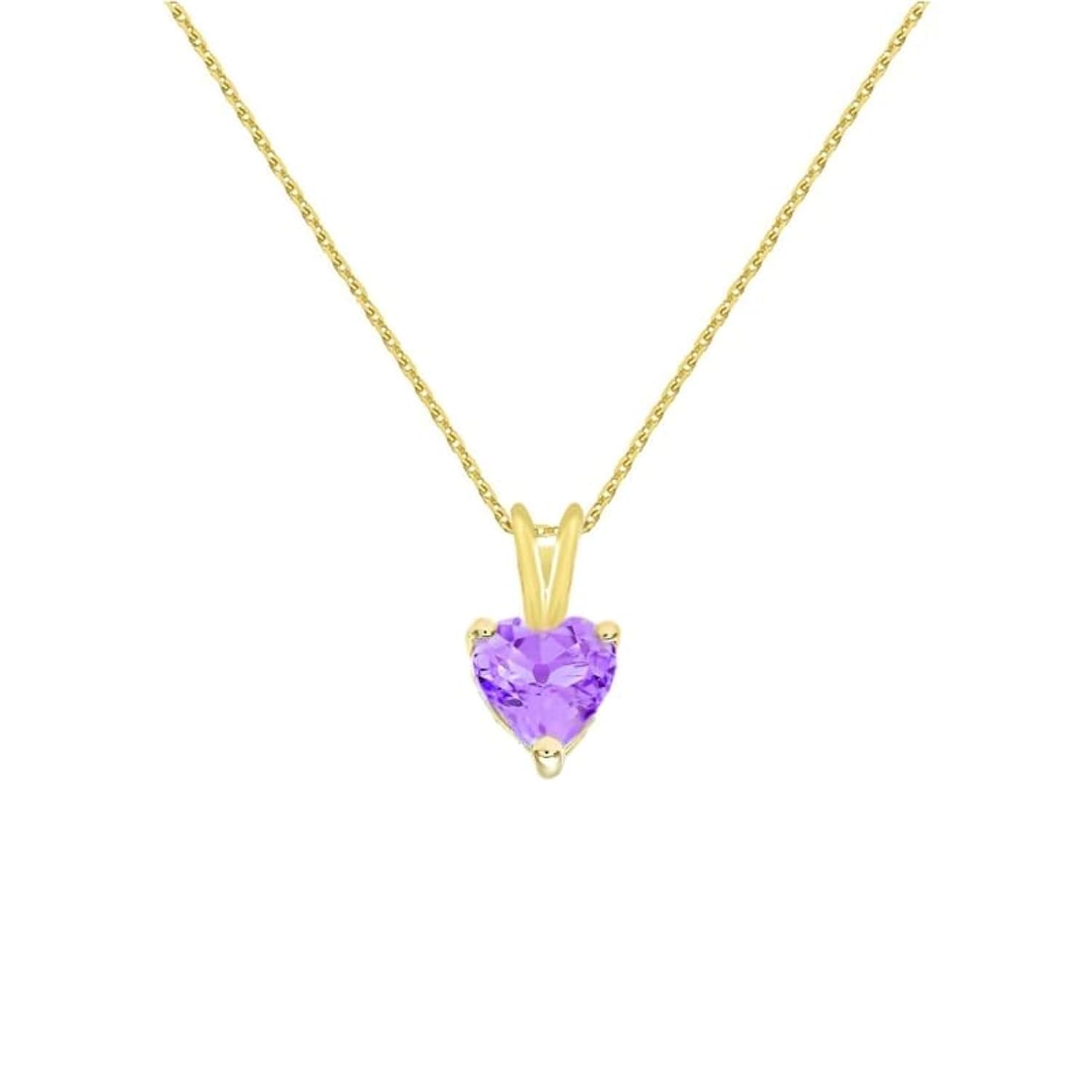 L'Atelier d'Azur collier or jaune améthyste coeur femme