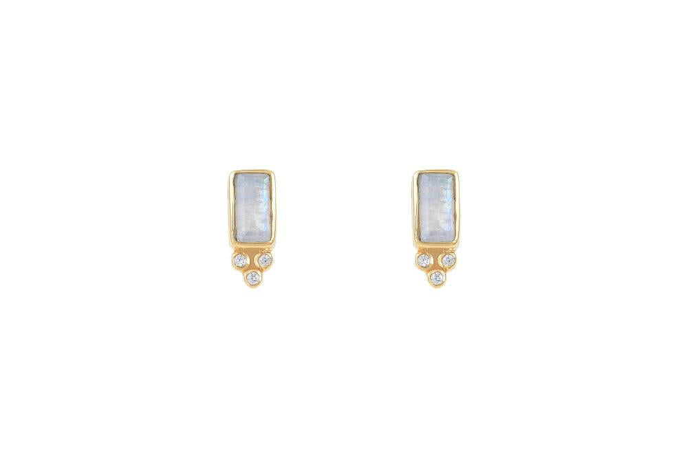 Leticia Ponti Molly boucles d'oreilles malachite pierre rectangle