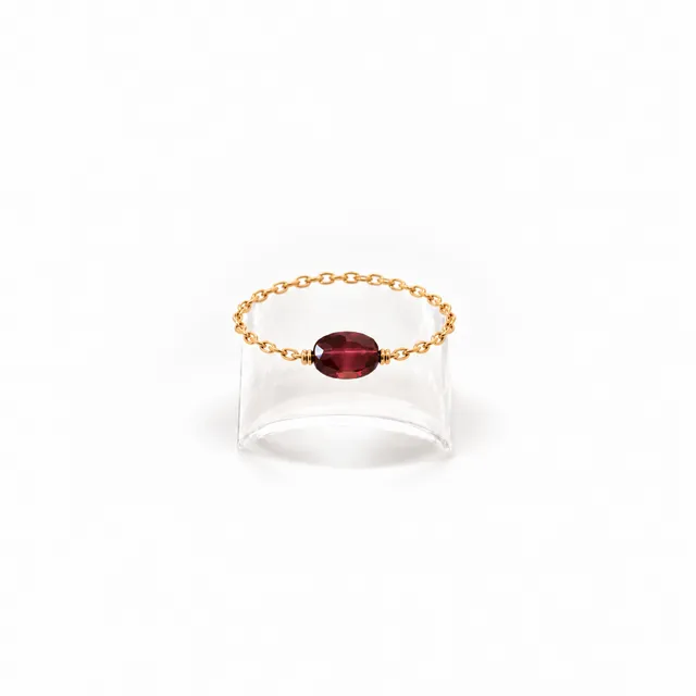 Ô PLUM Bagues Grenat Jenna bague plaqué or grenat 52