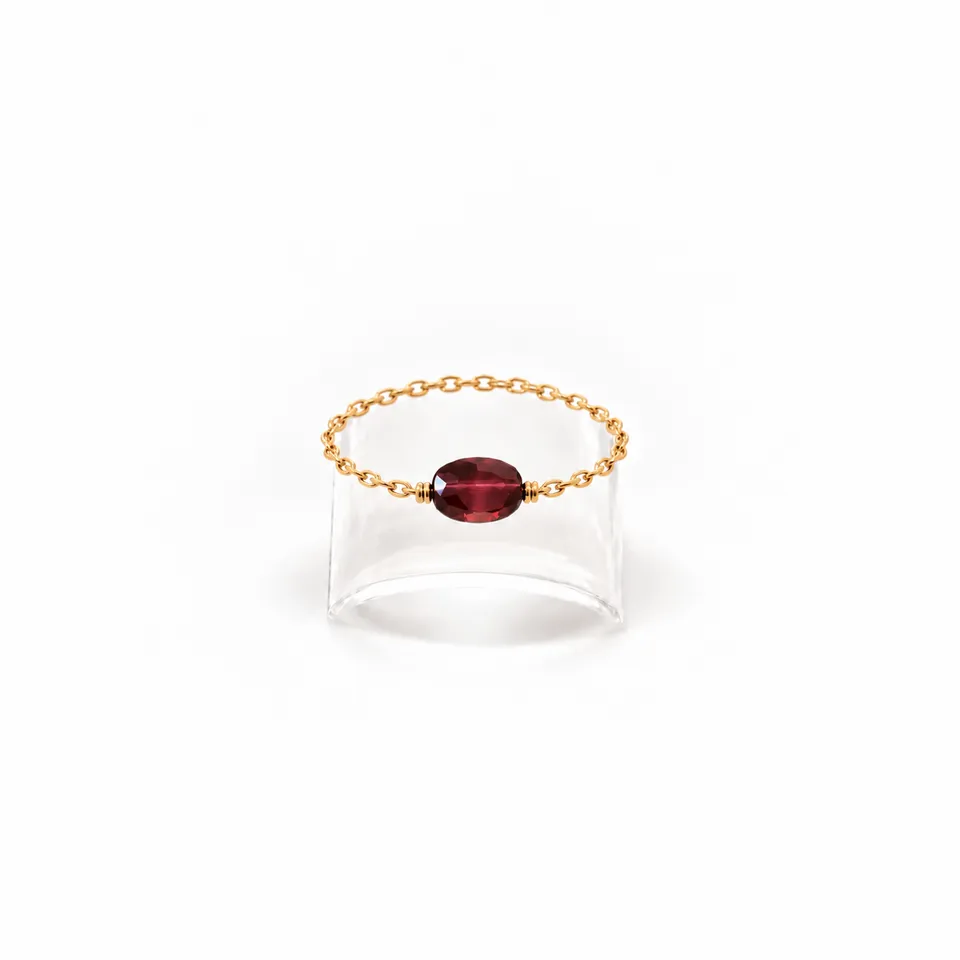 Ô PLUM Bagues Grenat Jenna bague plaqué or grenat 52