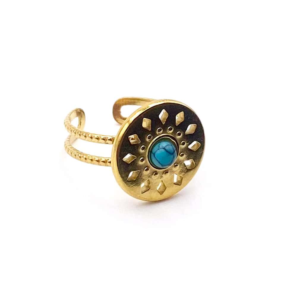 Hypnochic Ija bague acier inoxydable pierre femme