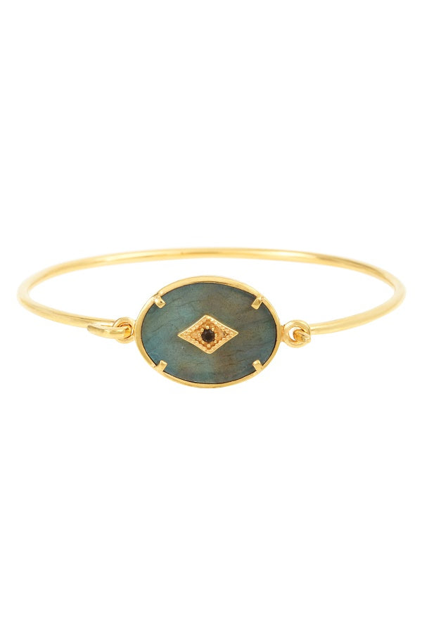 Leticia Ponti Gayane jonc bracelet labradorite plaqué or