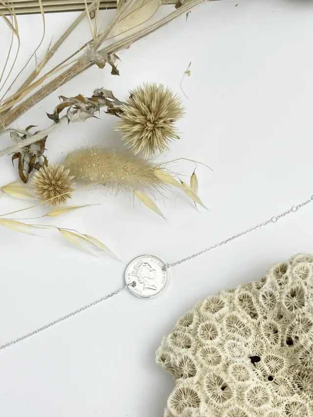 Le P’tit Franc One Penny bracelet chaînette argent 15-17 cm