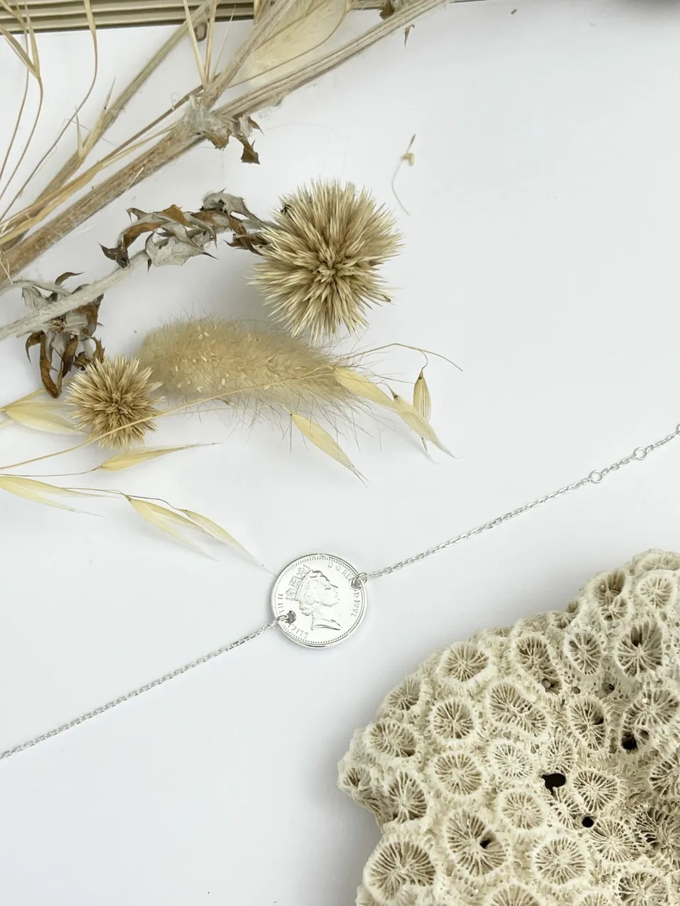 Le P’tit Franc One Penny bracelet chaînette argent 15-17 cm