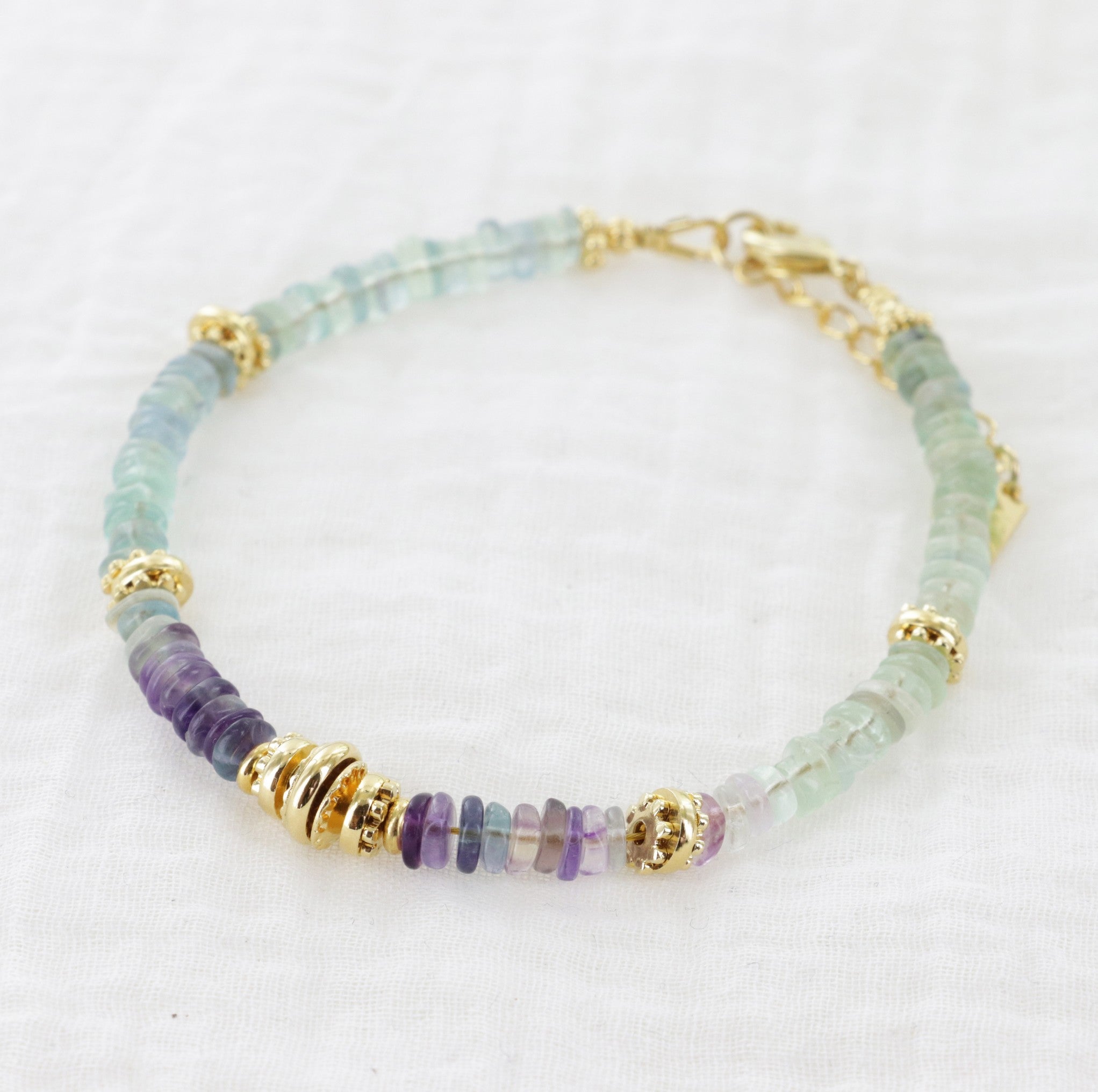 Leticia Ponti Sofi bracelet plaqué or grenat 17 cm