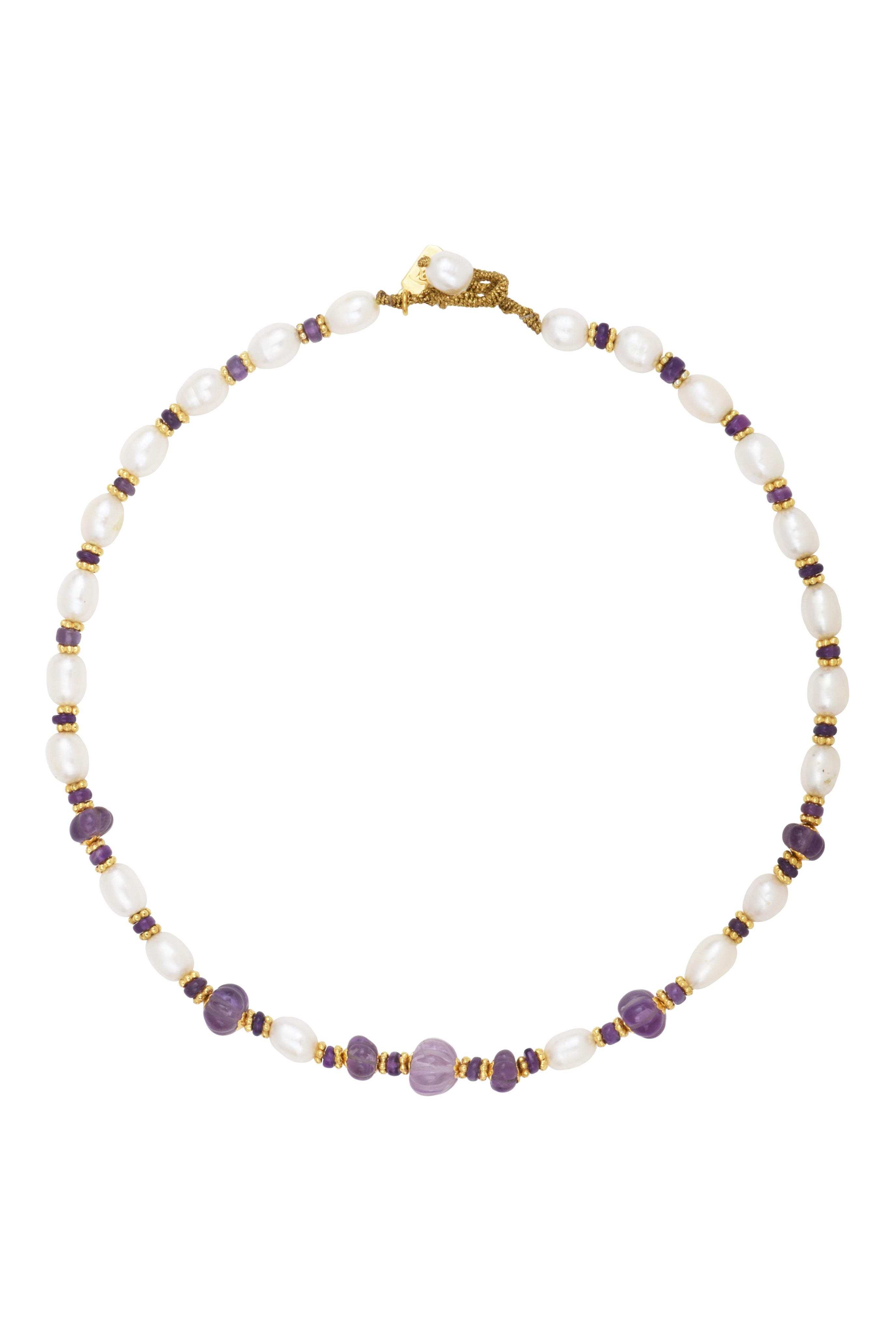 Leticia Ponti Odelia collier améthyste perles 40 cm