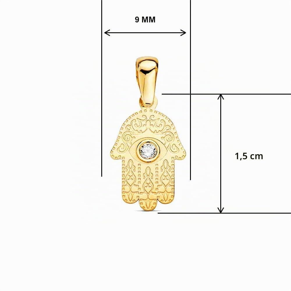 L'Atelier d'Azur Main de Fatma collier or jaune 18 carats zircon