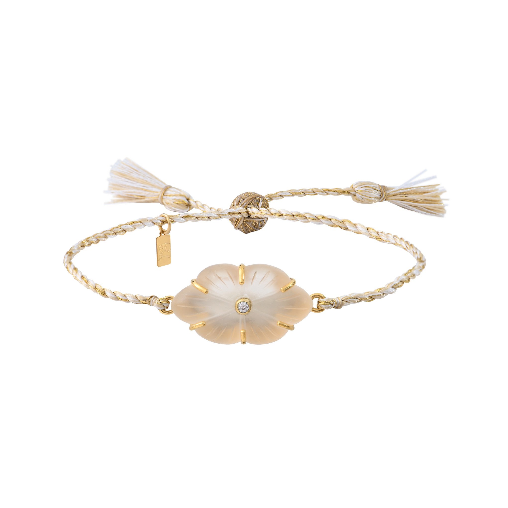 Leticia Ponti Camila bracelet cordon apatite verte plaqué or