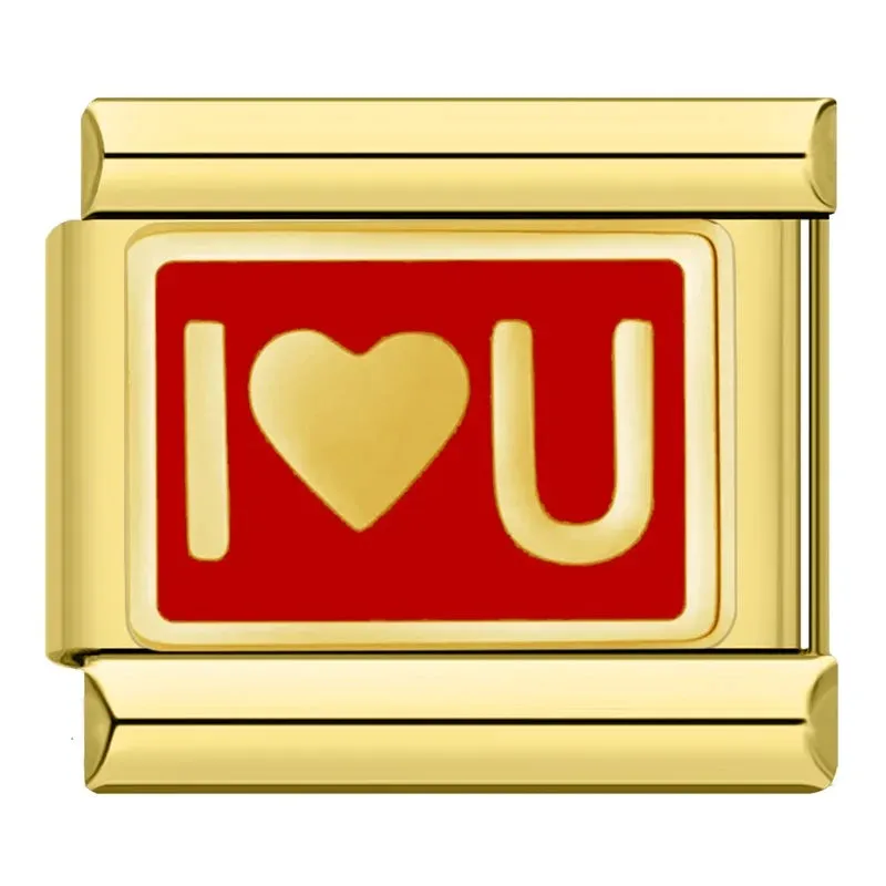 Les Ailes de Gloria Nos Wings I Love You Red charm rouge