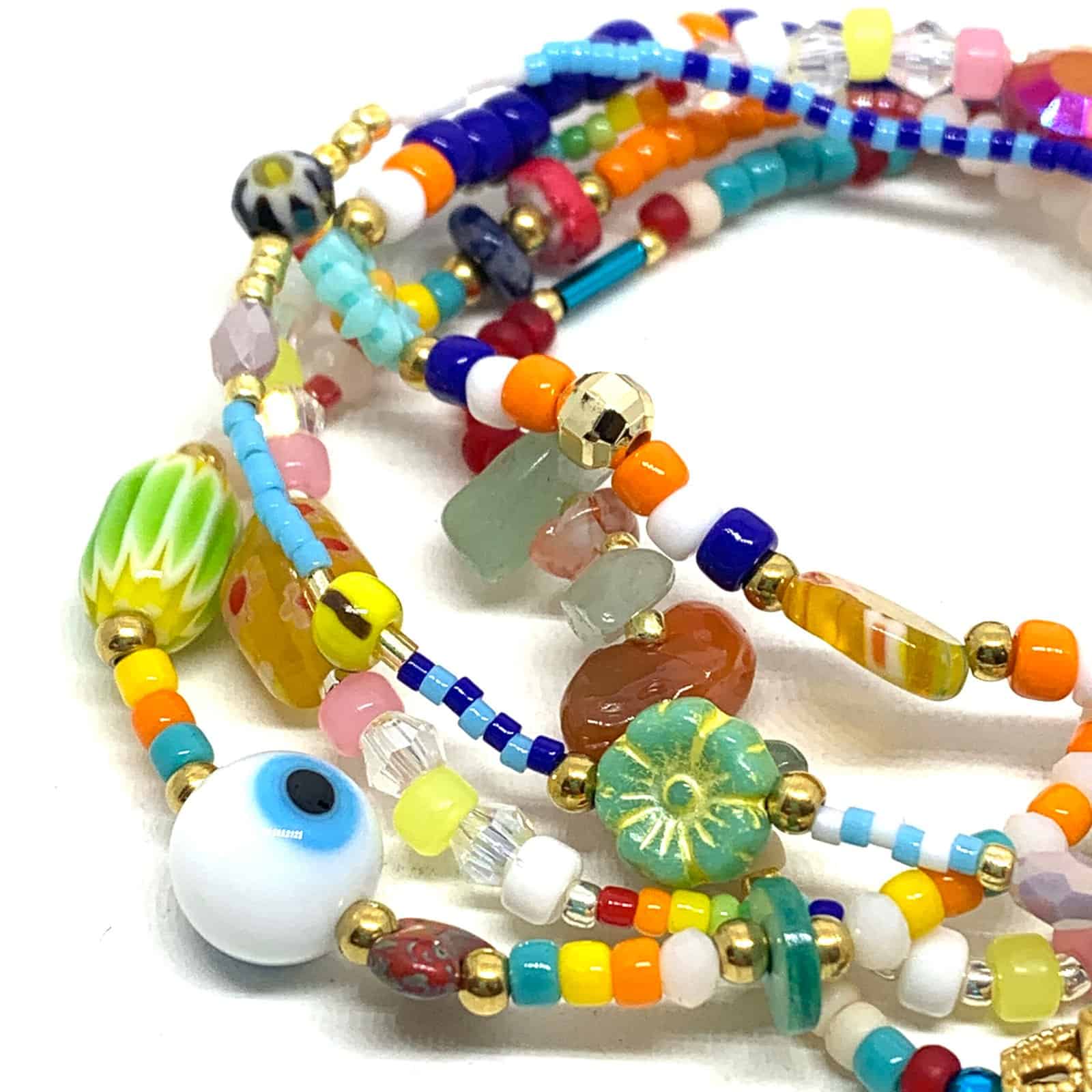 Hypnochic Bracelet Playa multi-rangs multicolore élastique