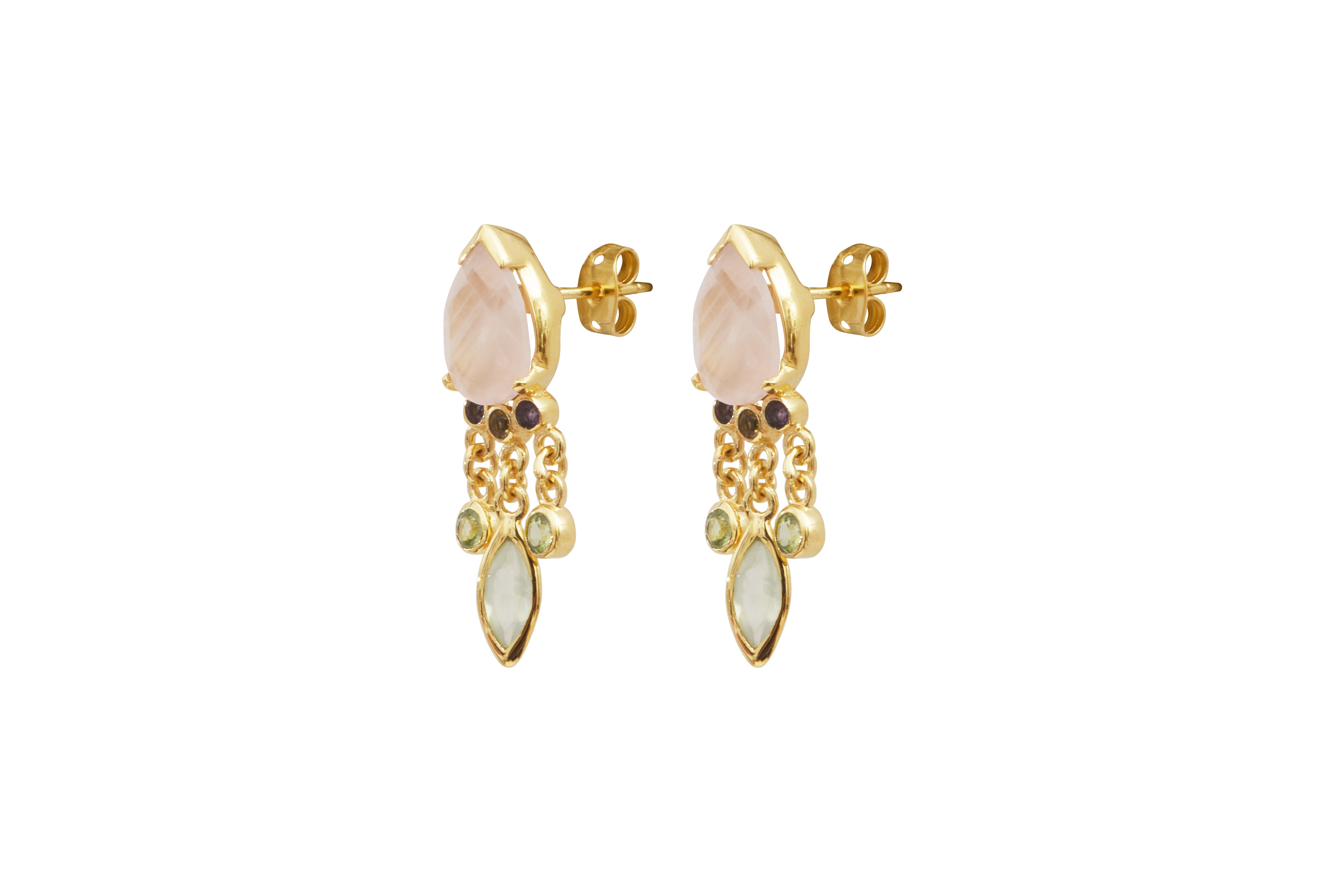 Leticia Ponti Mady boucles d'oreilles quartz lemon
