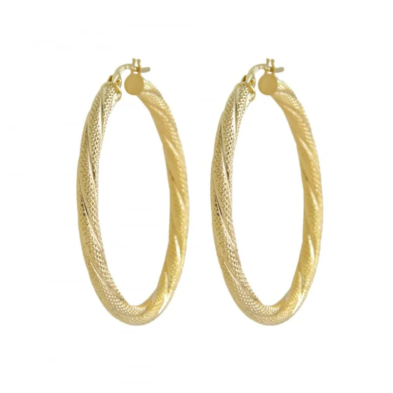 L'Atelier d'Azur Créoles Or Jaune 375 Boucles Femme 2 cm