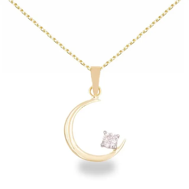 L'Atelier d'Azur Collier croissant lune or jaune 375