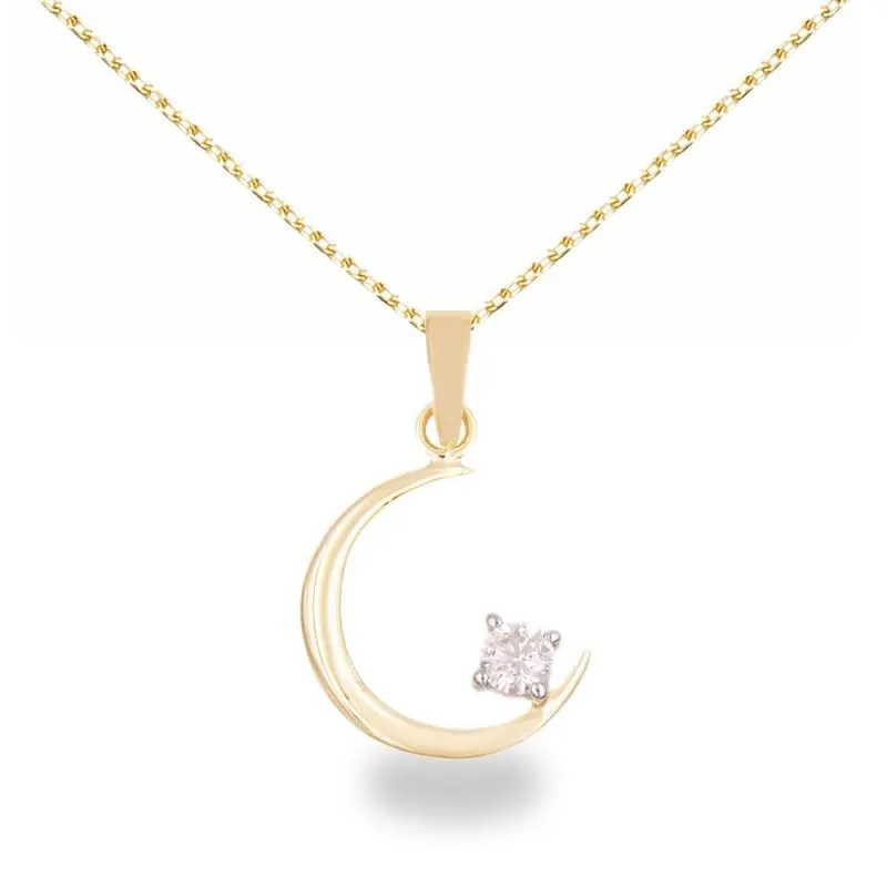 L'Atelier d'Azur Collier croissant lune or jaune 375
