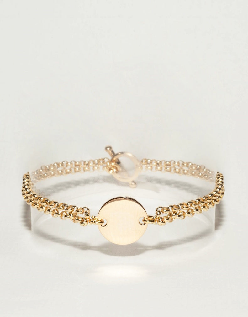 Ô PLUM Bella Donna bracelet double plaqué or 17 cm