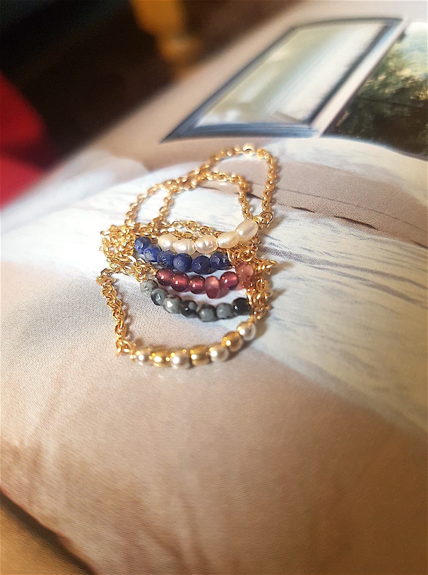 Ô PLUM Gina bague perles d'eau douce plaqué or taille 52